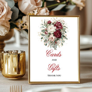 Póster Tarjeta de mesa de regalos y tarjetas de Blush Bur