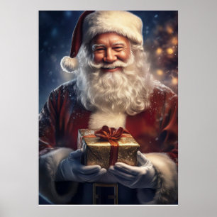 Póster Tarjeta de Navidad de Papá Noel