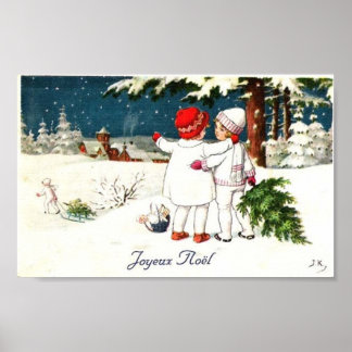 Póster Tarjeta de navidad infantil Joyeux Noel