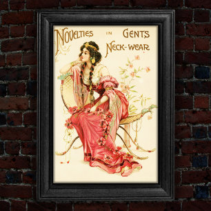 Póster Tarjeta de Novedad de uso de cuello de 1904 vintag