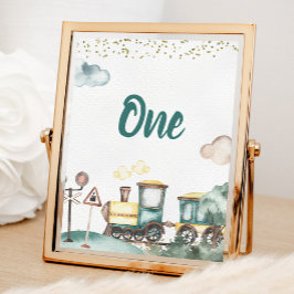 Póster Tarjeta de número de tabla de cumpleaños de Train