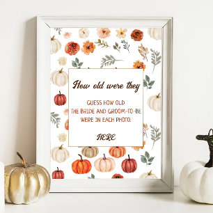 Póster Tarjeta de receta de ducha de novia rusa para otoñ