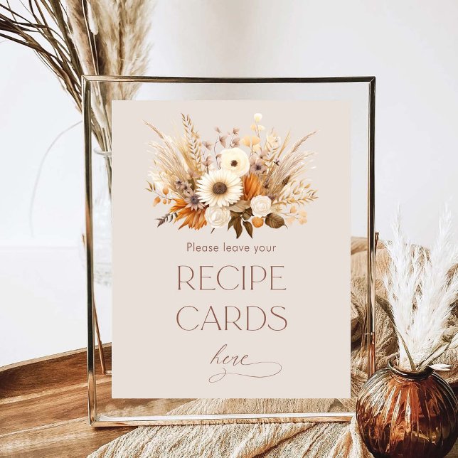 Póster Tarjeta De Receta De Ducha De Novias Florales De B (Subido por el creador)