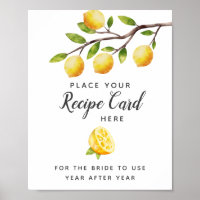 Tarjeta de receta de ducha nupcial de limón aquí s