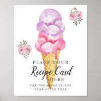 Tarjeta De Receta De Ice Cream Leave Aquí Rótulo