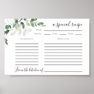 Póster Tarjeta de receta para Eucalyptus 6x4 Impresa