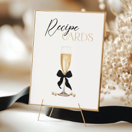 Póster Tarjeta de recetas Pearl & Prosecco Bridal Shower