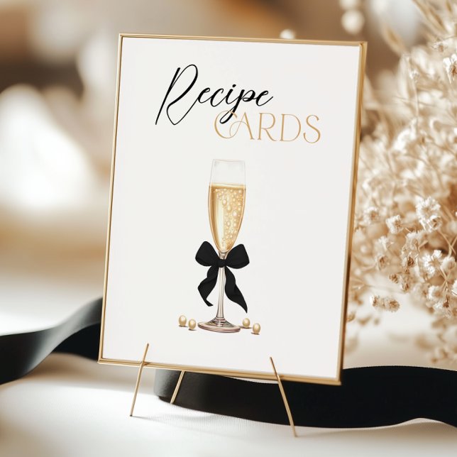 Póster Tarjeta de recetas Pearl & Prosecco Bridal Shower (Subido por el creador)