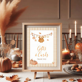Póster Tarjeta de Regalo Calabaza Otoño Caída Niña Baby S