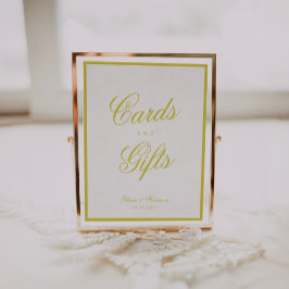 Póster Tarjeta de regalo Citrus Wedding Yellow elegante y