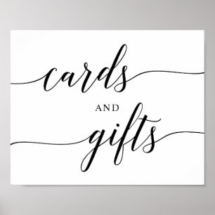 Póster Tarjeta de regalo de boda con tipografía elegante
