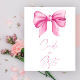 PÓSTER TARJETA DE REGALO DE LAZO ROSA PARA NIÑA