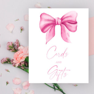 PÓSTER TARJETA DE REGALO DE LAZO ROSA PARA NIÑA