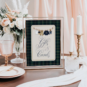 Póster Tarjeta de regalo de Luxsary Bear Plaid para baby 