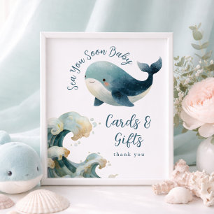 Póster Tarjeta de regalos para baby shower Sea You Soon W
