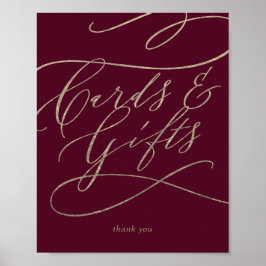 Póster Tarjeta de regalos y letrero de caligrafía de Borg