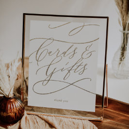 Póster Tarjeta de regalos y letrero de caligrafía Románti