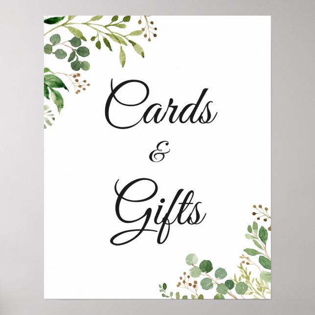 Póster Tarjeta de regalos y obsequios con eucalipto (Frente)