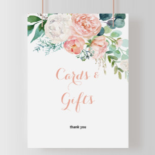Póster Tarjeta de regalos y señaligen de flores tropicale