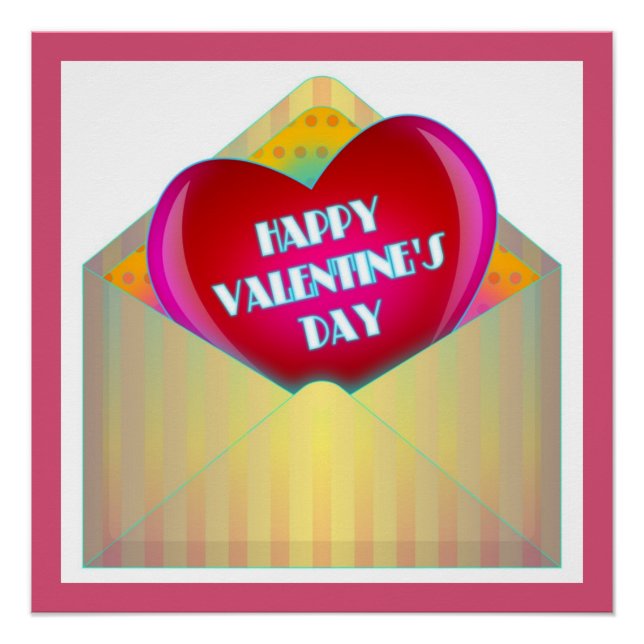 PÓSTER TARJETA DE REUNIÓN DE "FELIZ DÍA DE VALENTÍN" (Anverso)