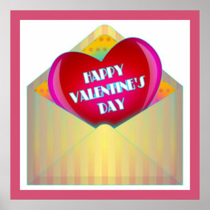 PÓSTER TARJETA DE REUNIÓN DE "FELIZ DÍA DE VALENTÍN"