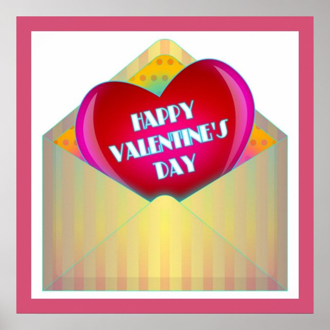 PÓSTER TARJETA DE REUNIÓN DE "FELIZ DÍA DE VALENTÍN" (Frente)