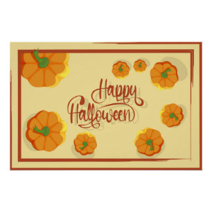 Póster Tarjeta de saludo enmarcada Típografía de Hallowee