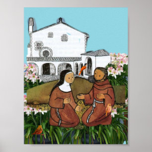 Póster Tarjeta de San Francisco y de Santa Clara de Asís