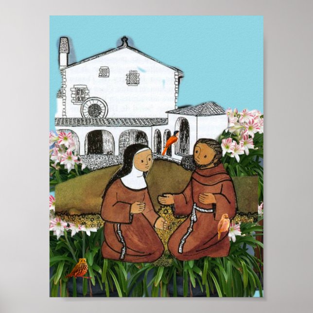 Póster Tarjeta de San Francisco y de Santa Clara de Asís (Frente)