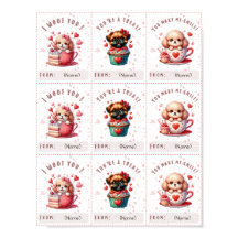 Tarjeta de San Valentín de clase corta imprimible 