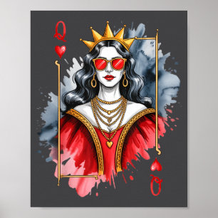 Póster tarjeta de San Valentín para hombre Reina de Coraz