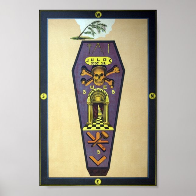 Póster Tarjeta de seguimiento masónico - Master Mason (Frente)