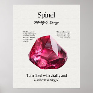 Póster Tarjeta de significación de cristal Spinel Gem