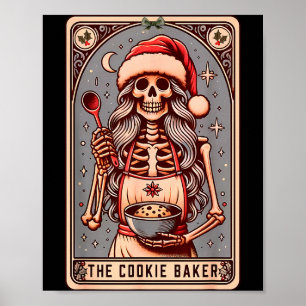 Póster Tarjeta de Tarot Antigua Divertida Esqueleto El Pa