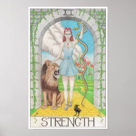 Póster tarjeta de tarot de fuerza