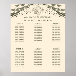 Póster Tarjeta de Tarot Olive Sun Moon Gráfico de Asiento