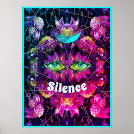 Póster Tarjeta de unión no 37: Silencio con dahlias y lun