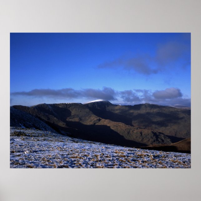Póster Tarjeta de vacaciones de invierno de Helvellyn (Frente)