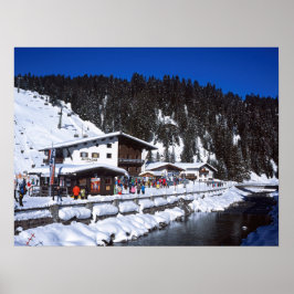 Póster Tarjeta de vacaciones de invierno de Lech Austria