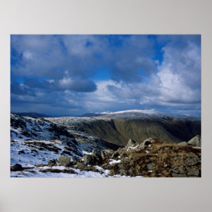 Póster Tarjeta de vacaciones para invierno Ullscarf y Ski