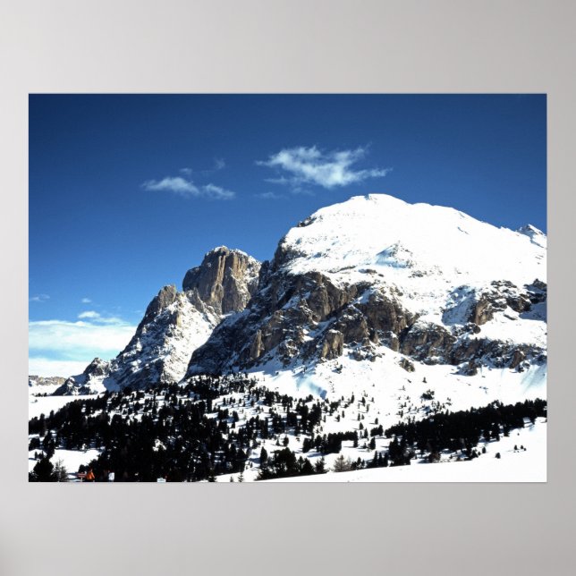 Póster Tarjeta de vacaciones Plattkofel y Langkofel Italy (Frente)