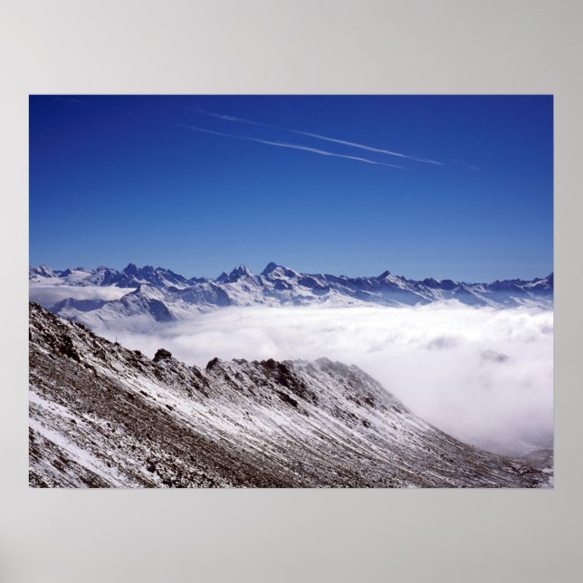 Póster Tarjeta de vacaciones Snow Davos Suiza (Frente)