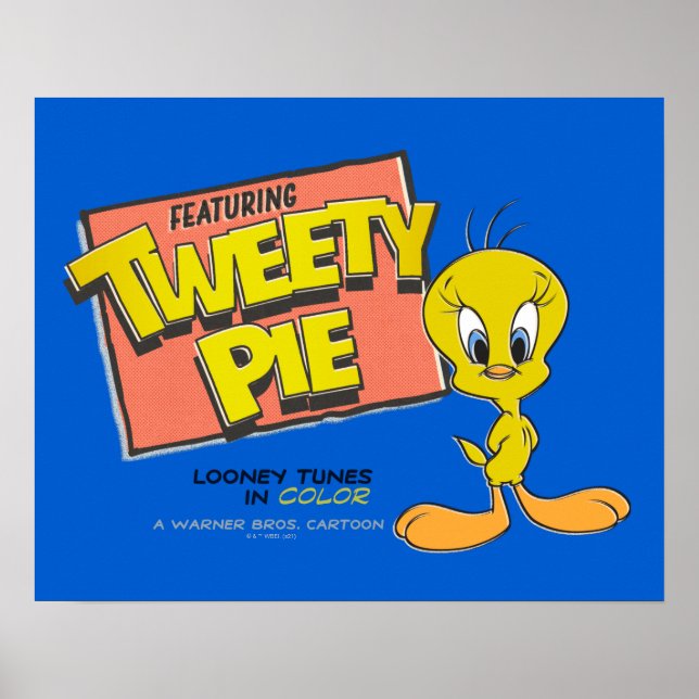 Póster Tarjeta de vestíbulo retro LOONEY TUNES™ TWEETY™ (Frente)