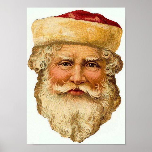 Póster Tarjeta de Vintage de Santa Claus (Frente)