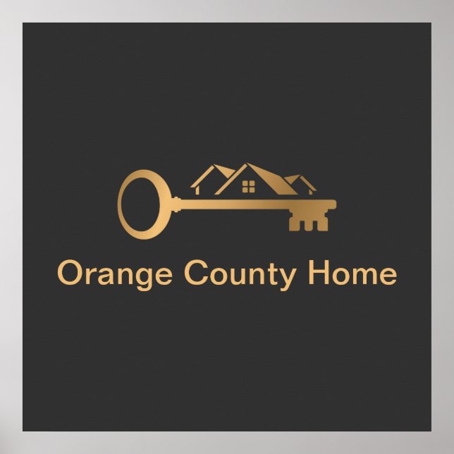 Póster Tarjeta de visita Inmobiliaria Agregar profesional (Frente)