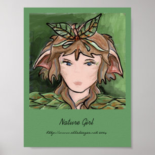 Póster Tarjeta del chica de la naturaleza