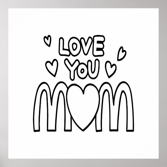 Póster Tarjeta del día de la madre, regalo de Día de la M (Frente)