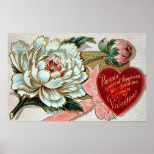 Póster Tarjeta del día de San Valentín del Victorian