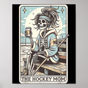 Póster Tarjeta divertida de esqueleto de mamá de hockey