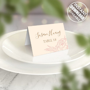 Póster Tarjeta doble happiness Peony Boda Place